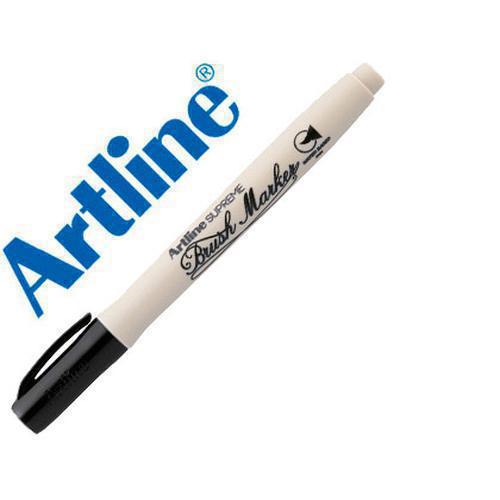 Rotulador lettering artline supreme brush pintura base de agua punta tipo pincel trazo variable negro