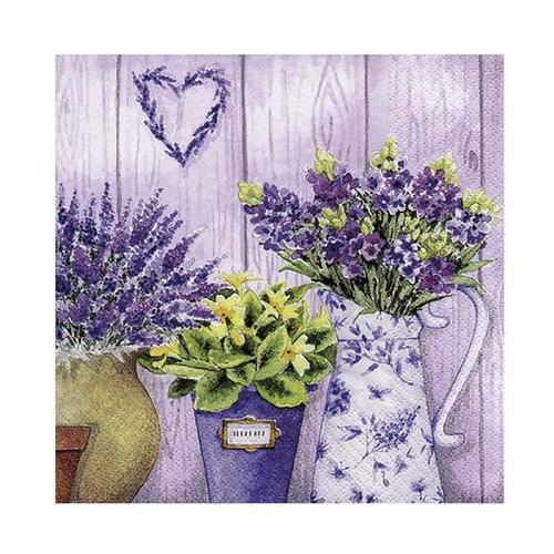 SERVILLETA LILAC FLOWERS WITH HEART